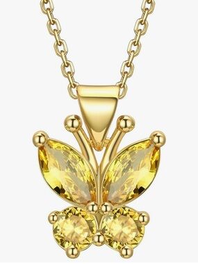 Stunning Nordstrom 18KT Gold Vermeil Citrine Butterfly necklace